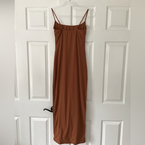 SKIMS Fits Everybody Long Slip Dress | Bronze - Picture 12 of 16